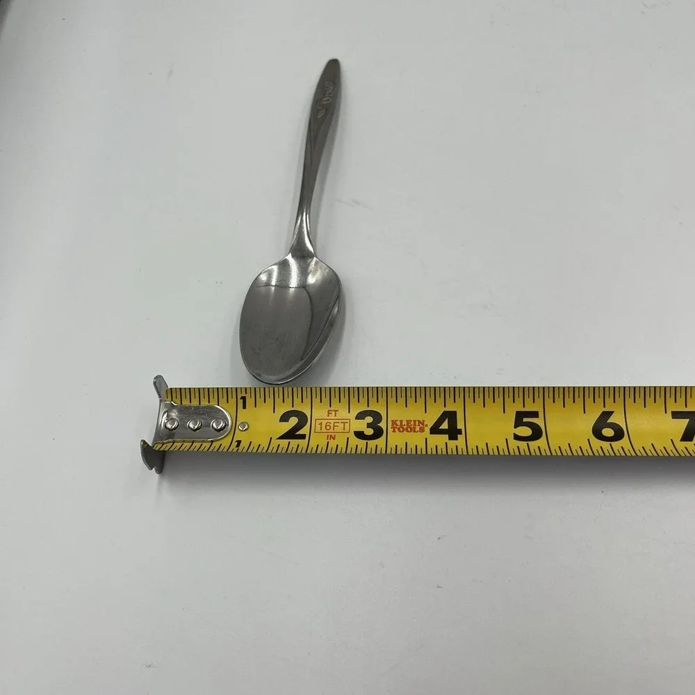 Vintage MCM Radiant Rose Superior Stainless Made In USA Set Of 6 Tablespoons